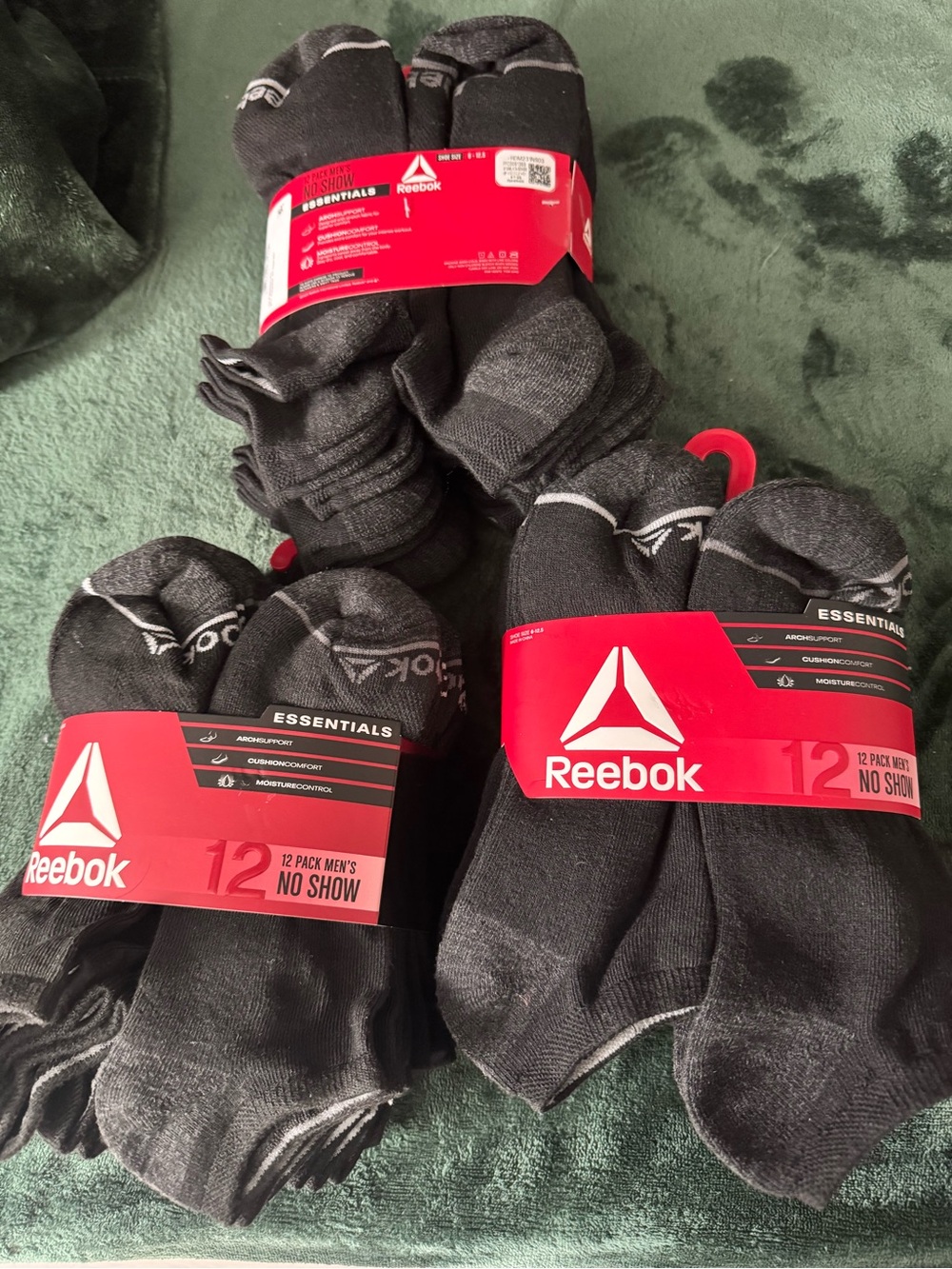 Reebok Men's No-Show Athletic Socks - Charcoal Gray (12-Pack)